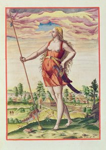 从邻居部落到皮克特的年轻女子，来自&39;Admiranda Narratio ..&39;，由Theodore de Bry（1528-98）1585-88刻 作者 约翰怀特